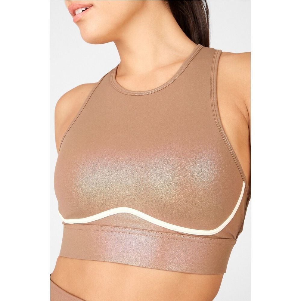 FABLETICS Blare Cross Back Medium Impact Shine Sports Bra‎ Size XXS